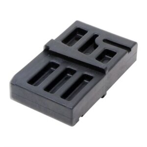 Black plastic magazine block for firearms