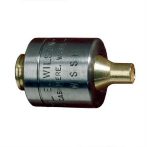Metal bullet case gauge with engraved text
