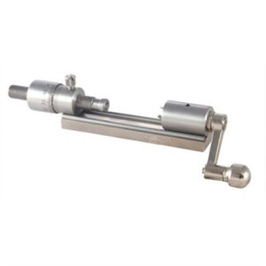 Metal lathe cutting tool on white background.