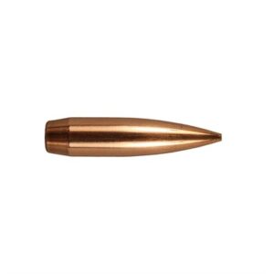 Copper bullet on white background.
