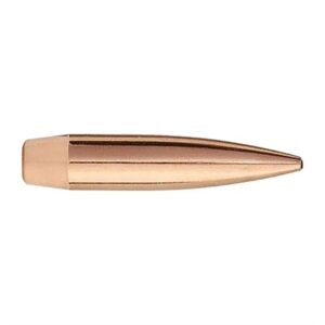 Copper-colored bullet, isolated on white background.