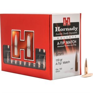 Hornady 6mm bullets box, 110 gr A-Tip Match.