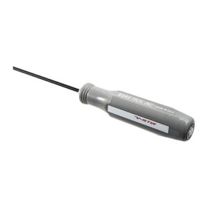 Gray screwdriver handle with extended rod.