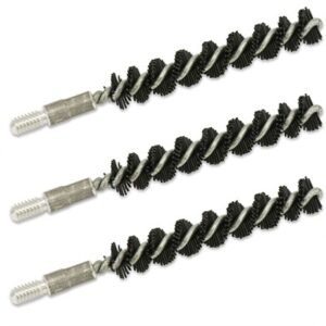 Three wire bore brushes for cleaning firearms.