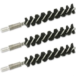 Three spiral bore cleaning brushes