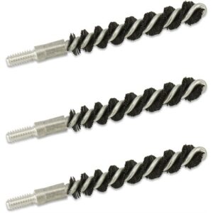Three spiral wire brushes for cleaning surfaces.