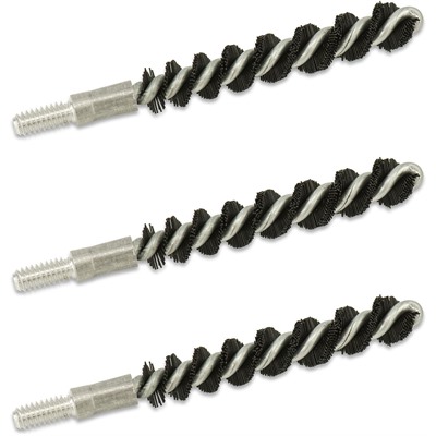 Three spiral wire brushes for cleaning surfaces.