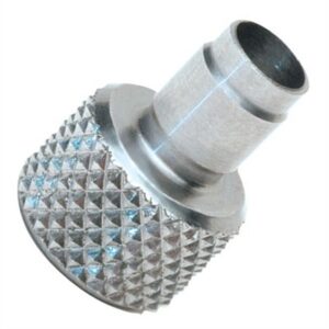 Metal knurled knob with cylindrical extension