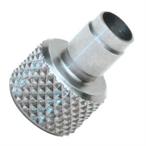 Silver knurled steel adapter fitting