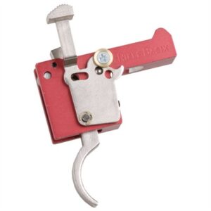 Red and silver rifle trigger mechanism