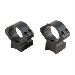 Pair of black gun scope mounts with screws.