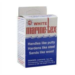White marine repair kit box with text details.