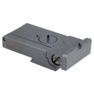 Rifle sight base with adjustable elevation dial.