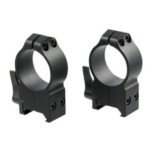 Black scope rings for rifle optics mounting