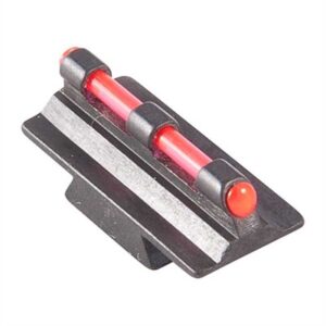 Red fiber optic front sight for firearms