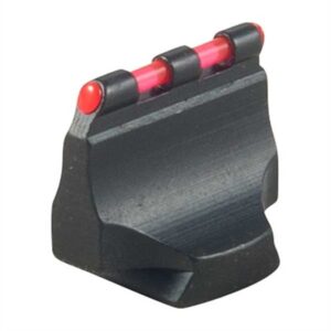 Black and red fiber optic gun front sight.