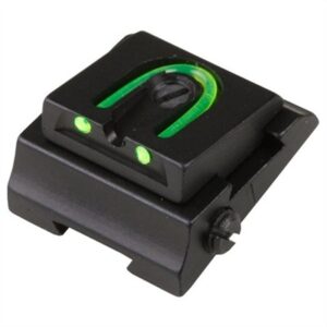 Handgun green fiber optic rear sight