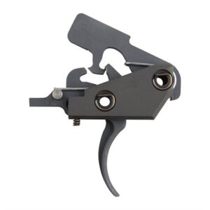 Grey rifle trigger mechanism close-up