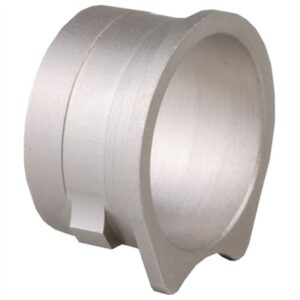 Silver metallic cylindrical mounting bracket