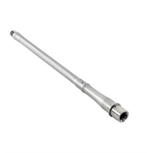 Silver rifle barrel, isolated on white background.