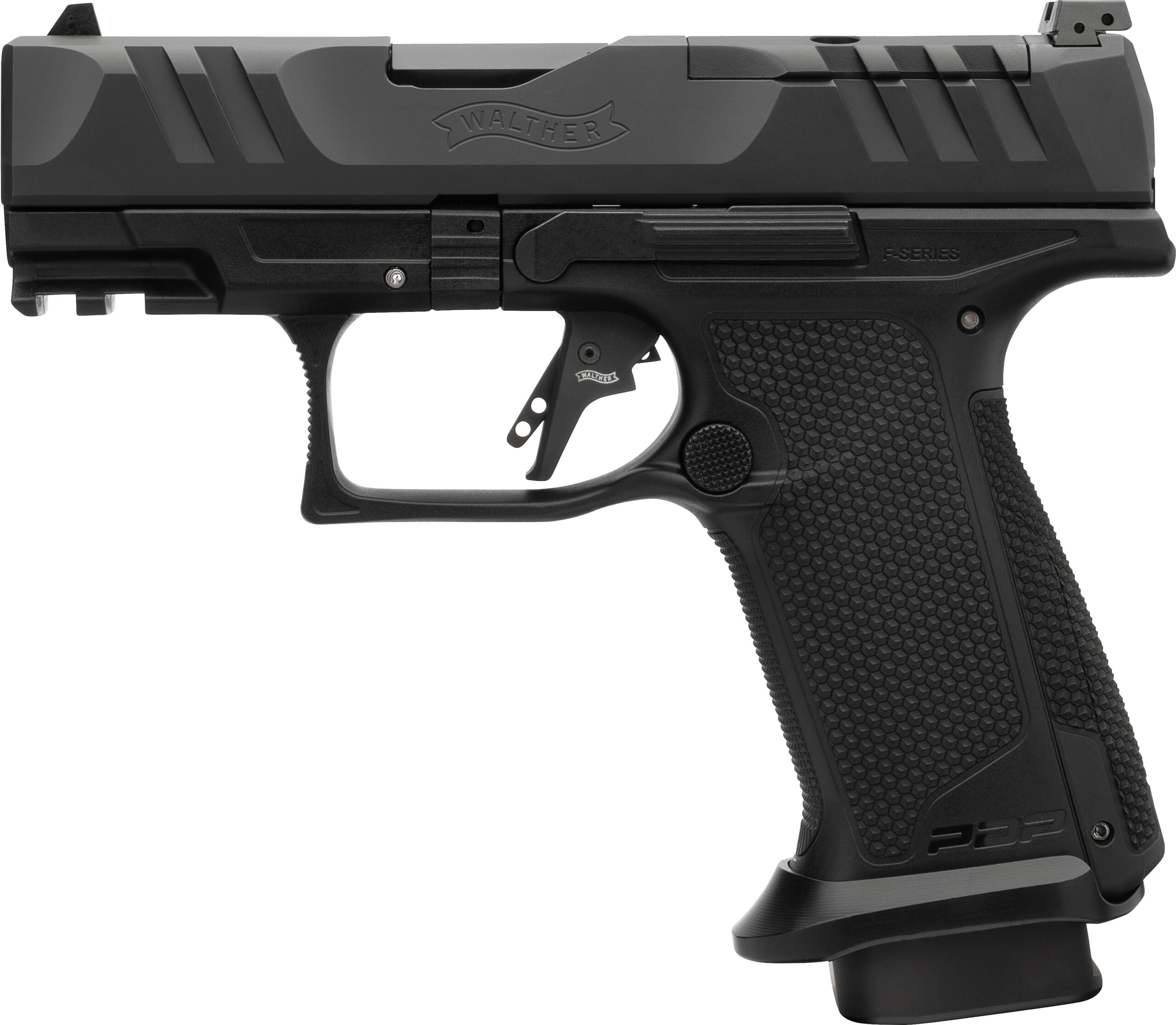 Black Walther semi-automatic pistol side view