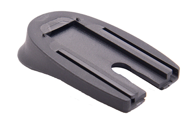 Black plastic mounting base on white background