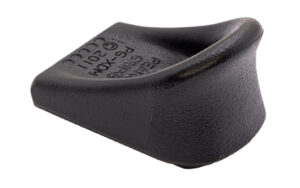 Black rubber wheel chock on white background