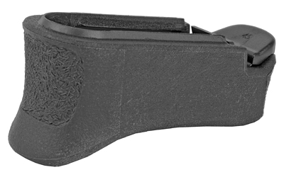 Black handgun magazine grip extension baseplate