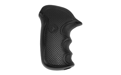 Black ergonomic handgun grip with textured surface