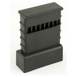 Black plastic automotive relay with slots