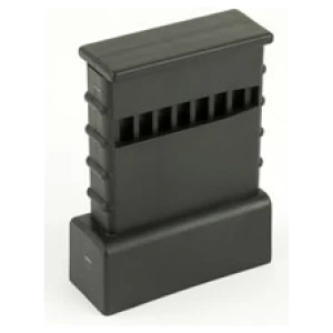 Black plastic automotive relay with slots