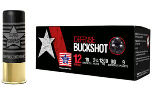 PPU Stars & Stripes Defense Buckshot Shotshells 12ga 2-3/4" 9-pellet 1200 fps 00 10/ct