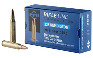 PPU Rifle Ammunition .223 Rem 55 gr FMJ-BT 3240 fps 20/ct