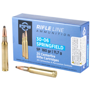 30-06 Springfield rifle ammunition box and bullets.