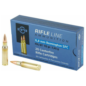 6.8mm Remington SPC rifle ammunition box