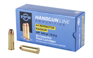 PPU Handgun Ammunition .44 Mag  240 gr HP 1541 fps 50/ct