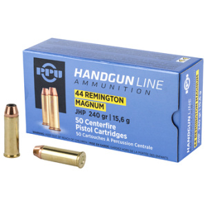 PPU Handgun Ammunition .44 Mag 240 gr HP 1541 fps 50/ct