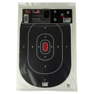 Splatter target sheet with scoring zones