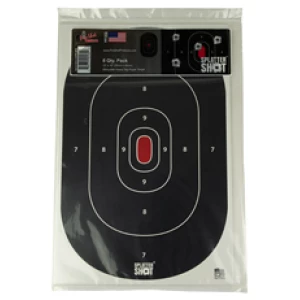Splatter target sheet with scoring zones