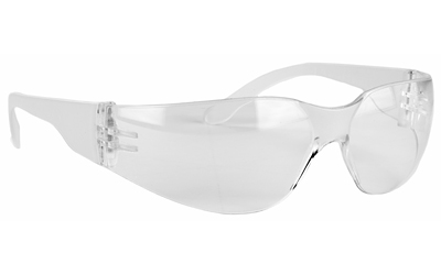 Clear safety glasses with wraparound design