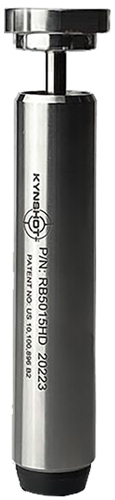 Stainless steel mechanical component with engraved details.