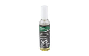 Clear bottle of beard grooming oil with white cap
