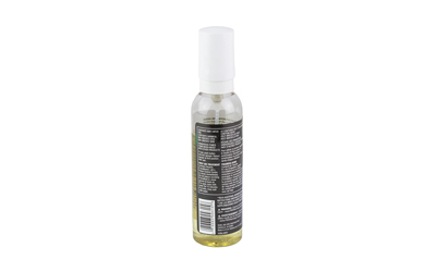 Clear bottle with yellow liquid and white cap