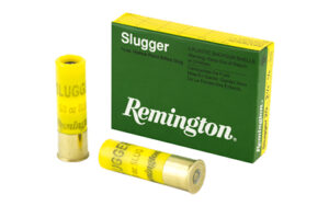 Remington Slugger shotgun shells and green ammunition box
