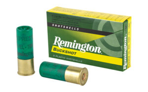 Remington Buckshot shotgun shells and box