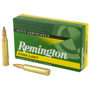 Remington Core-Lokt rifle cartridges box and bullets