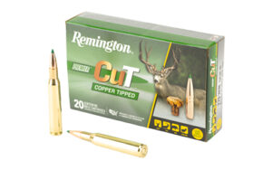 Remington Core-Lokt copper tipped rifle ammunition box and cartridges