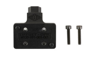 Black metal deposit drop mounting bracket with screws