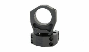 Tactical scope mount with hex screws on base.
