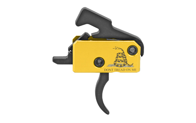 AR-15 trigger with Gadsden flag engraving